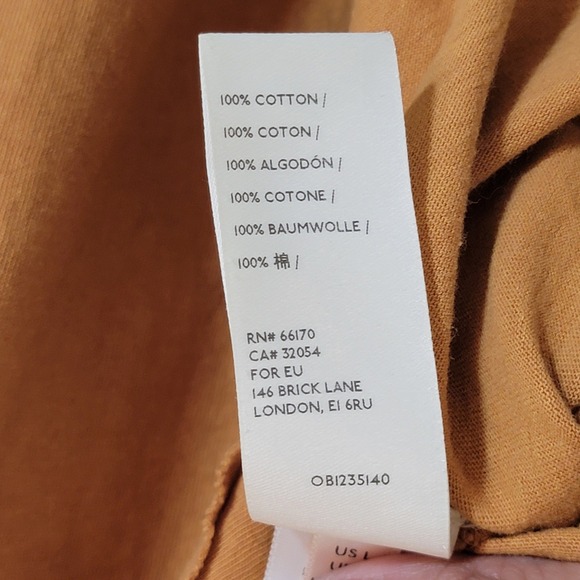 We the Free Large Long Sleeve Mustard Brown Cotton Mockneck Oversize OB1235140 - Picture 12 of 13